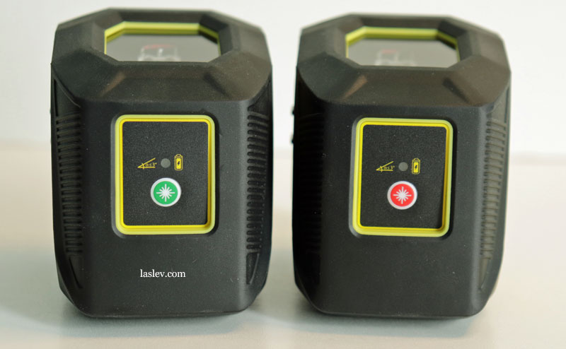 Button at the top of the laser level.