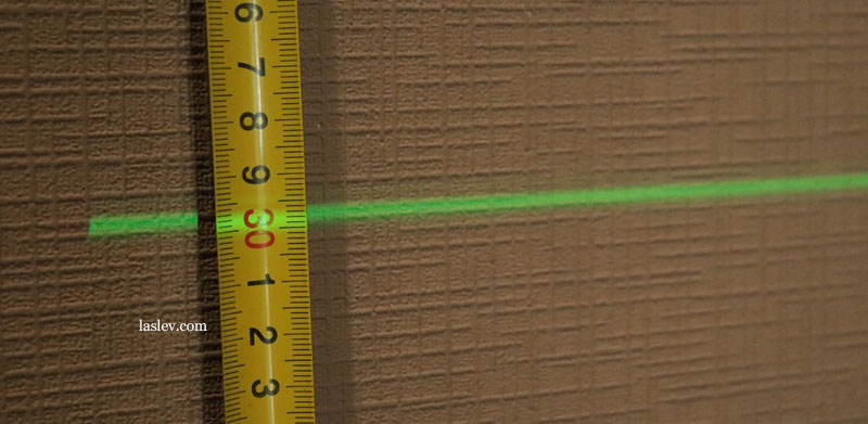 The thickness of the laser line at a distance of 10 meter at Huepar DT03CG.