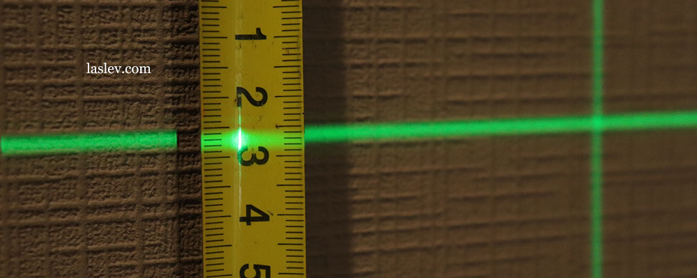 The thickness of the laser line at a distance of 10 meter at Huepar 621CG.
