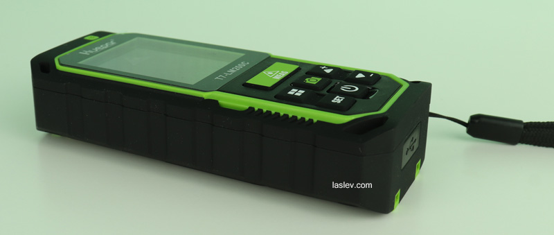 Build quality and rubber keypad on the Huepar T7-LM200C laser distance meter with video camera.
