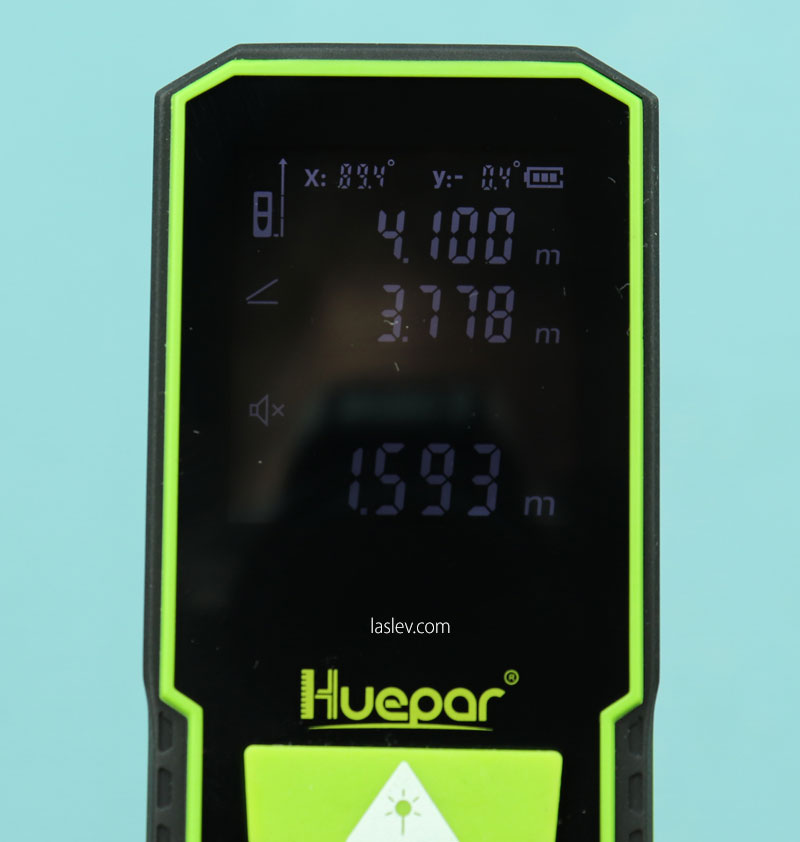 Indirect height calculation with the Huepar S60 laser rangefinder.