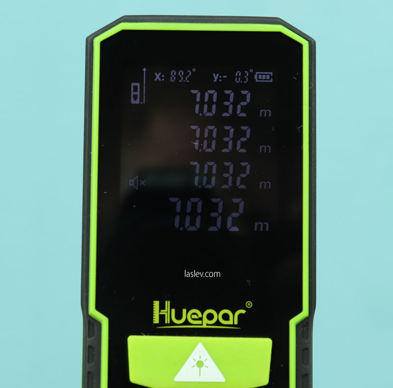 The Huepar S60 laser distance meter measurement stability test.