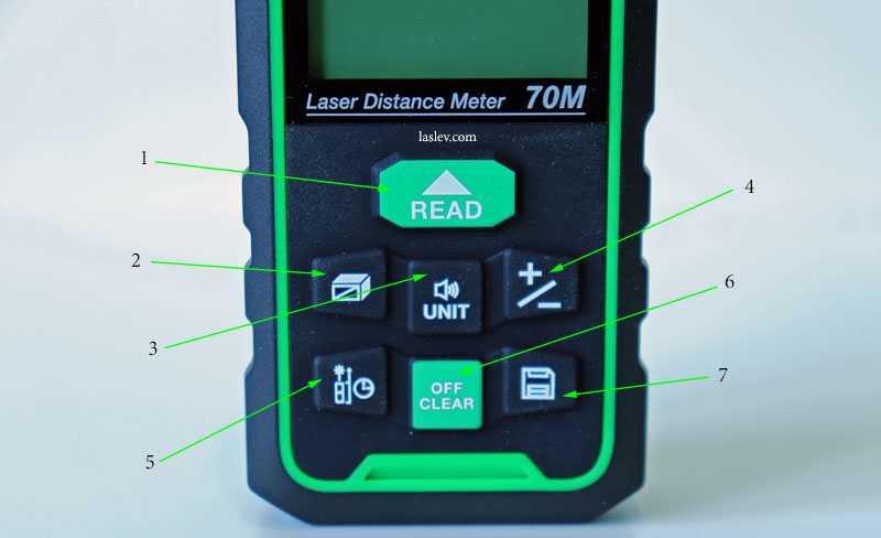 SNDWAY SW-70G laser distance meter keypad